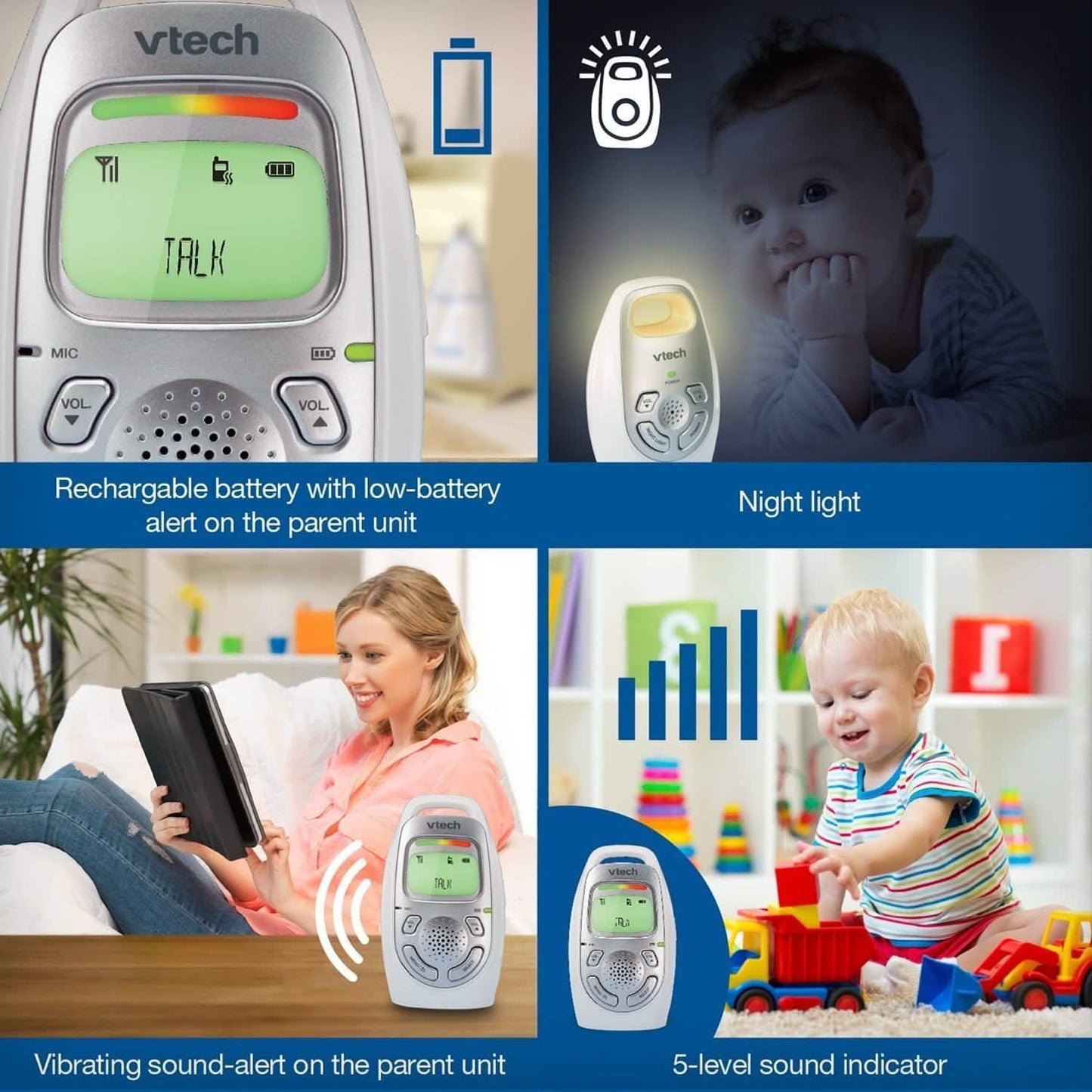 Digital Audio Baby Monitor with 2 Parent Units