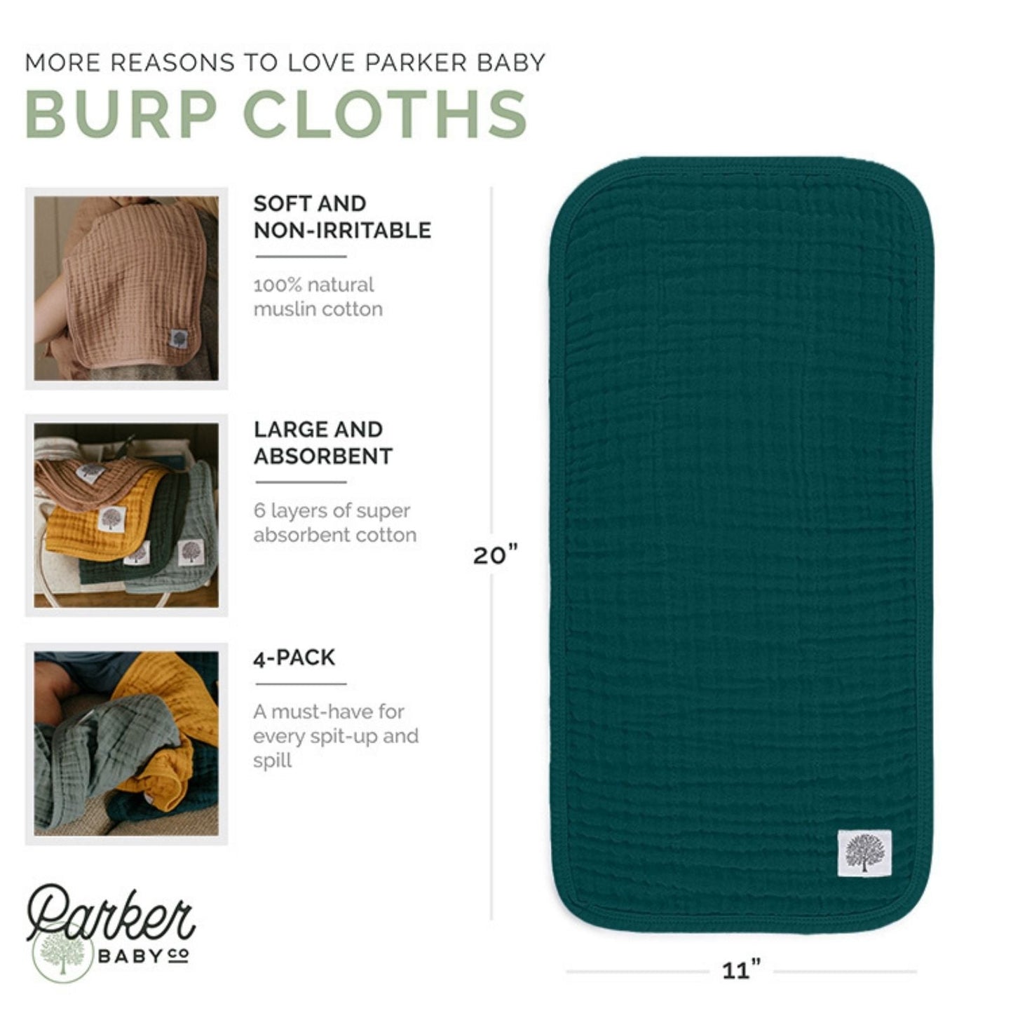 Dune Set Burp Cloths (4 Pack)
