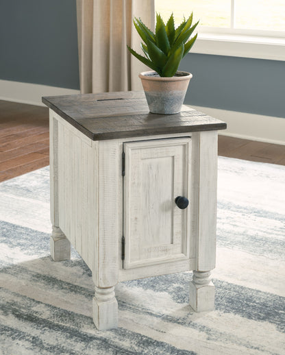 Chair Side End Table - White / Gray