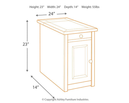 Chair Side End Table - Grayish Brown / Black