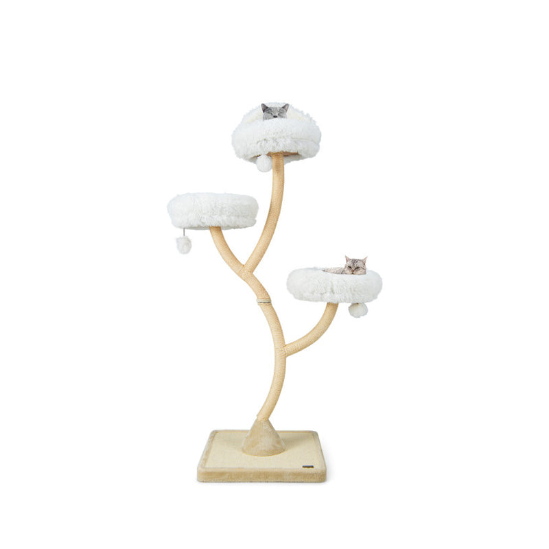 Tall Metal Cat Tower with Three Plush Perches - 70"