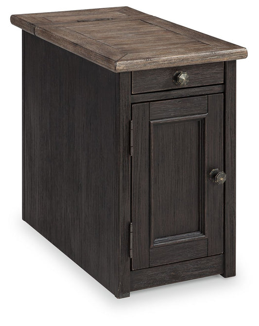 Chair Side End Table - Grayish Brown / Black