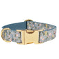 Dusty Blue Floral Dog Harness Set
