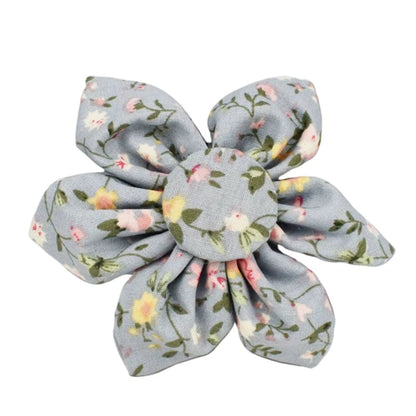 Dusty Blue Floral Dog Harness Set