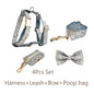 Dusty Blue Floral Dog Harness Set