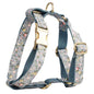 Dusty Blue Floral Dog Harness Set