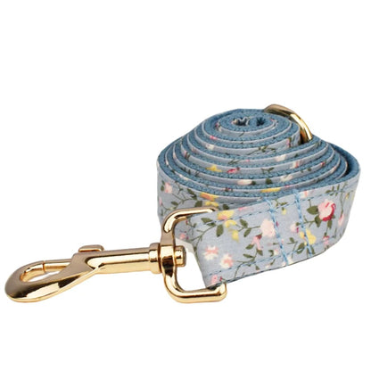 Dusty Blue Floral Dog Harness Set