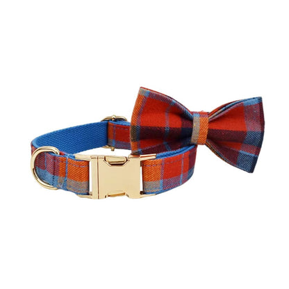 Midnight Copper Plaid Dog Harness Set