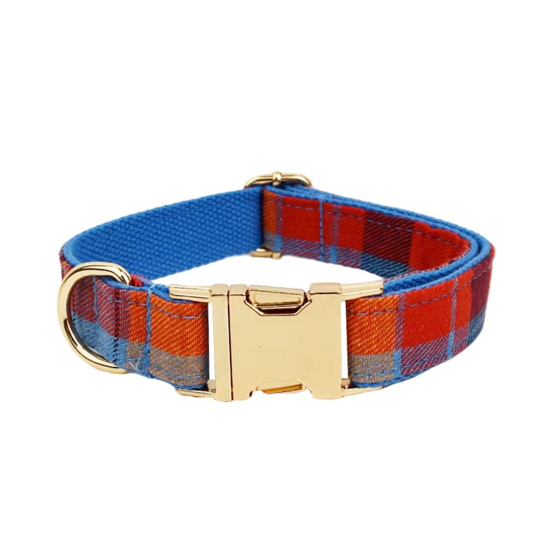 Midnight Copper Plaid Dog Harness Set