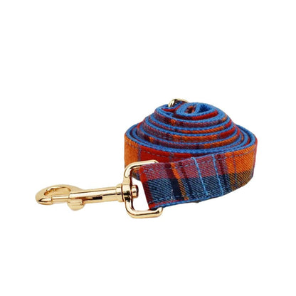 Midnight Copper Plaid Dog Harness Set