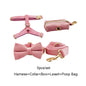 Pink Velvet Dog Harness Set
