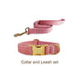 Pink Velvet Dog Harness Set