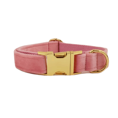 Pink Velvet Dog Harness Set