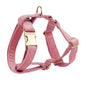Pink Velvet Dog Harness Set