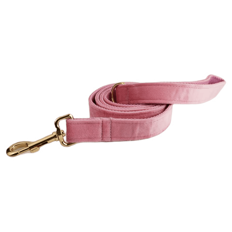 Pink Velvet Dog Harness Set