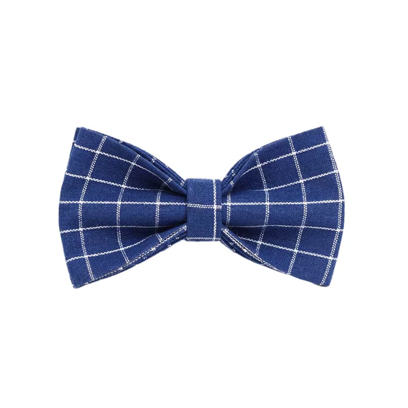Plaid Dark Blue Dog Harness Set