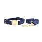 Plaid Dark Blue Dog Harness Set