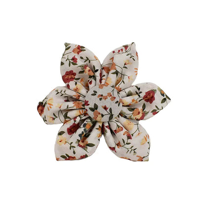 Soft Ivory Blossom Floral Dog Harness Set