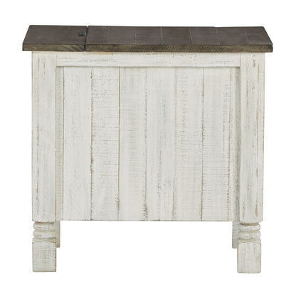 Chair Side End Table - White / Gray