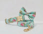Blue Blossom Floral Dog Harness Set