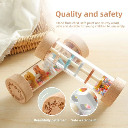 Colorful Wooden Rain Stick Rattle