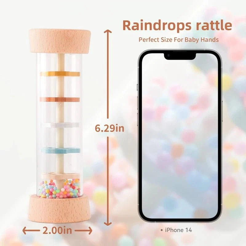 Colorful Wooden Rain Stick Rattle
