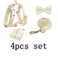 Milky White Velvet Dog Harness Set