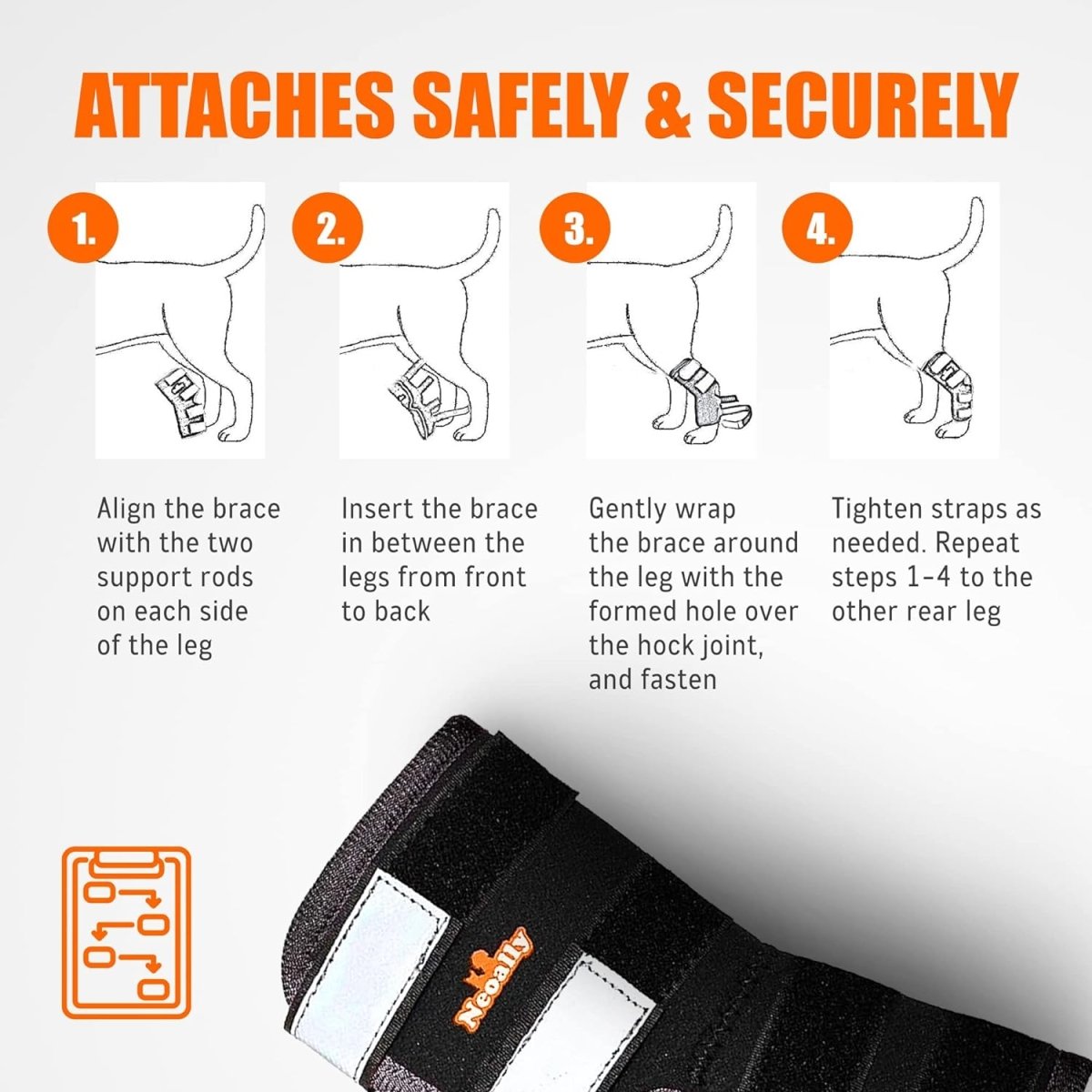 Rear Leg Brace with Safety Reflective Straps for Large Dogs