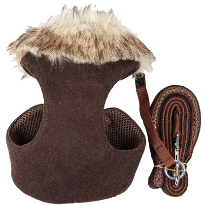 Pet Life ® Luxe 'Furracious' 2-In-1 Adjustable Dog Harness and Leash with Detachable Fur Collar