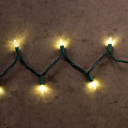 Warm White LED String Lights - 100 Light - Green Wire