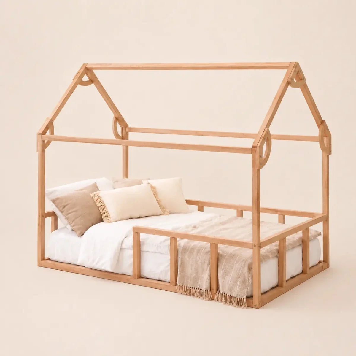 Twin Size House Bed with Fence