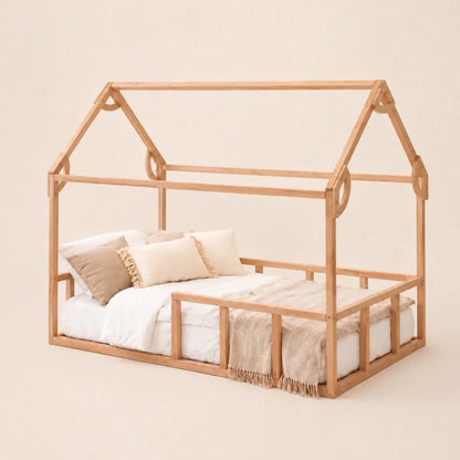 Twin Size House Bed with Fence
