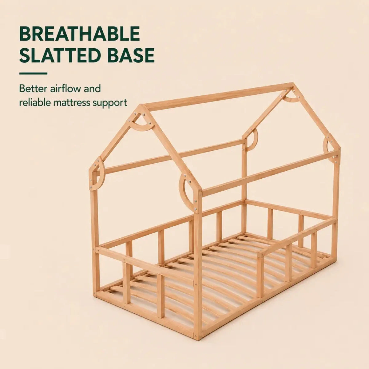 Twin Size House Bed with Fence