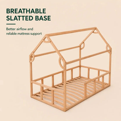 Twin Size House Bed with Fence