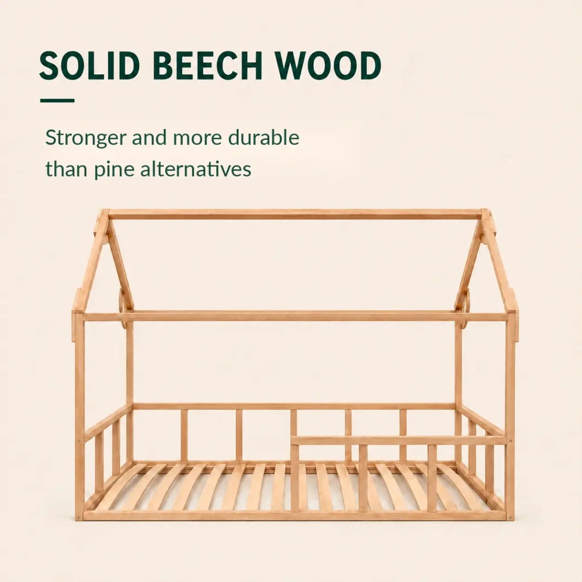 Twin Size House Bed with Fence