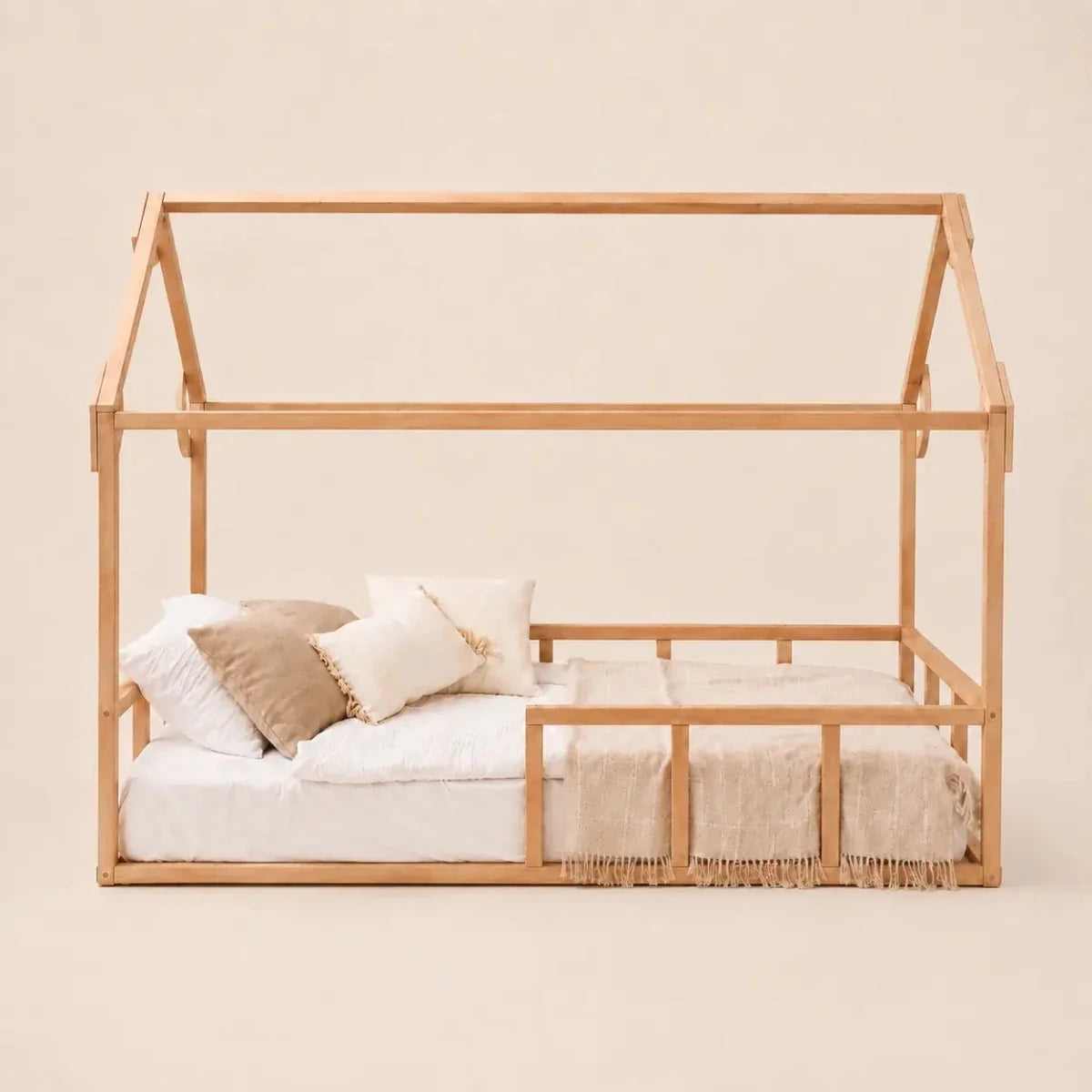 Twin Size House Bed with Fence