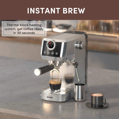 Espresso Machine | Home Barista Plus with Pressure Gauge & Steam Wand