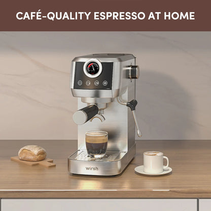 Espresso Machine | Home Barista Plus with Pressure Gauge & Steam Wand