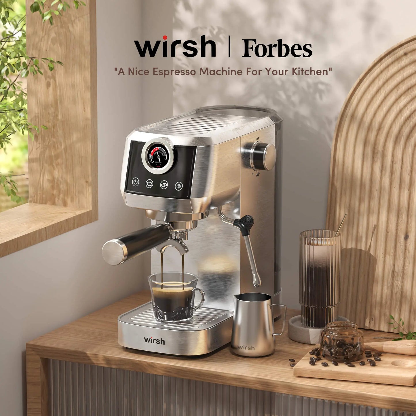 Espresso Machine | Home Barista Plus with Pressure Gauge & Steam Wand